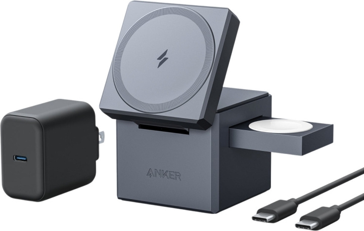 Anker 3-i-1 Cube med MagSafe trådløs ladeplate i gruppen SMARTTELEFON & NETTBRETT / Ladere og Kabler / Trådløs lader QI hos TP E-commerce Nordic AB (C61628)