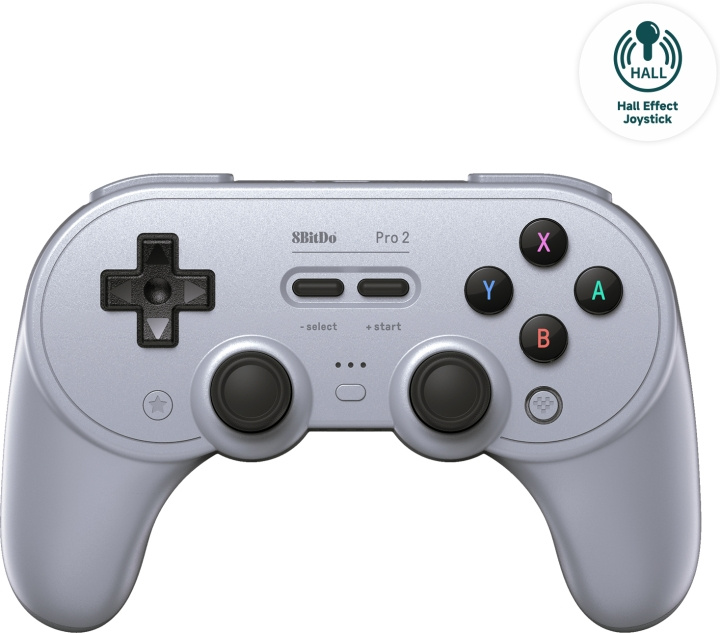 8BitDo PRO 2 - Hall Edition trådlös spelkontroll, Grå, Switch / PC / Android i gruppen Elektronikk / TV-spill & tilbehør / Nintendo Switch / Tilbehør hos TP E-commerce Nordic AB (C61643)