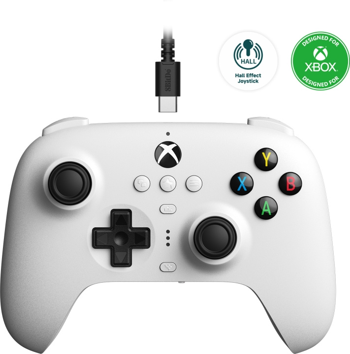 8BitDo Ultimate Wired Controller - Hall Edition trådlös spelkontroll, vit, Xbox / PC i gruppen Elektronikk / TV-spill & tilbehør / Xbox Series X hos TP E-commerce Nordic AB (C61646)