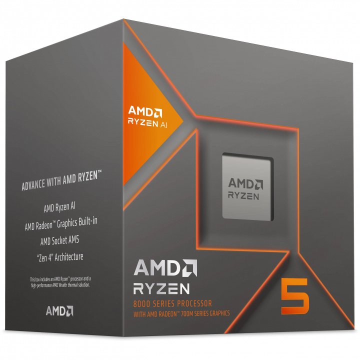 AMD CPU Ryzen 5 8600G 4,3 GHz 6 kjerner Socket AM5 PIB - med kjøler i gruppen Datautstyr / PC-Komponenter / Prosessorer hos TP E-commerce Nordic AB (C61730)