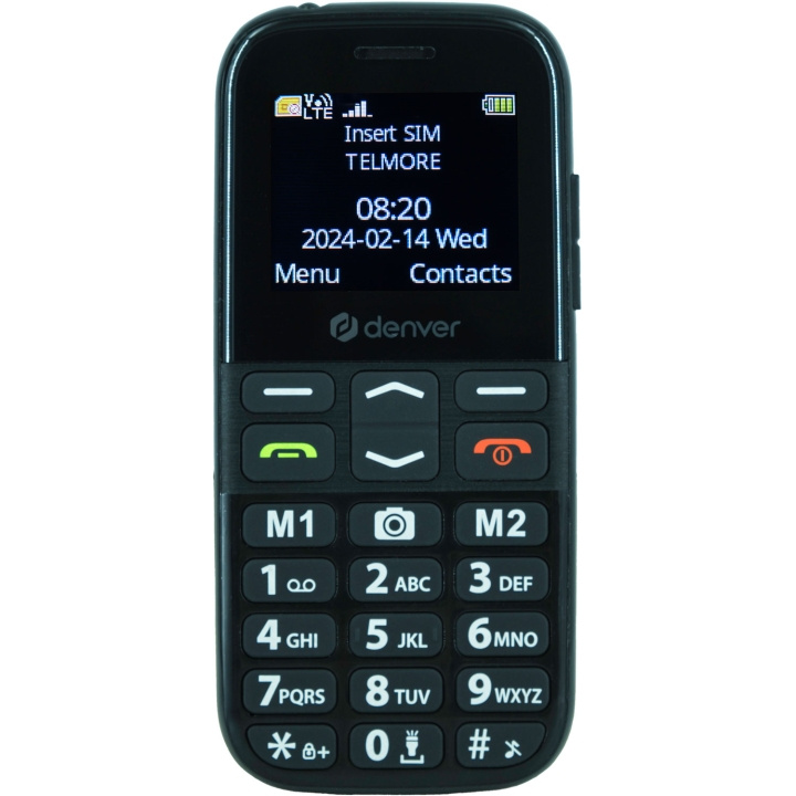 Denver 4G-knapptelefon med SOS/alarmknapp og store, tydelige knapper i gruppen SMARTTELEFON & NETTBRETT / Mobiltelefoner & smartphones hos TP E-commerce Nordic AB (C61795)