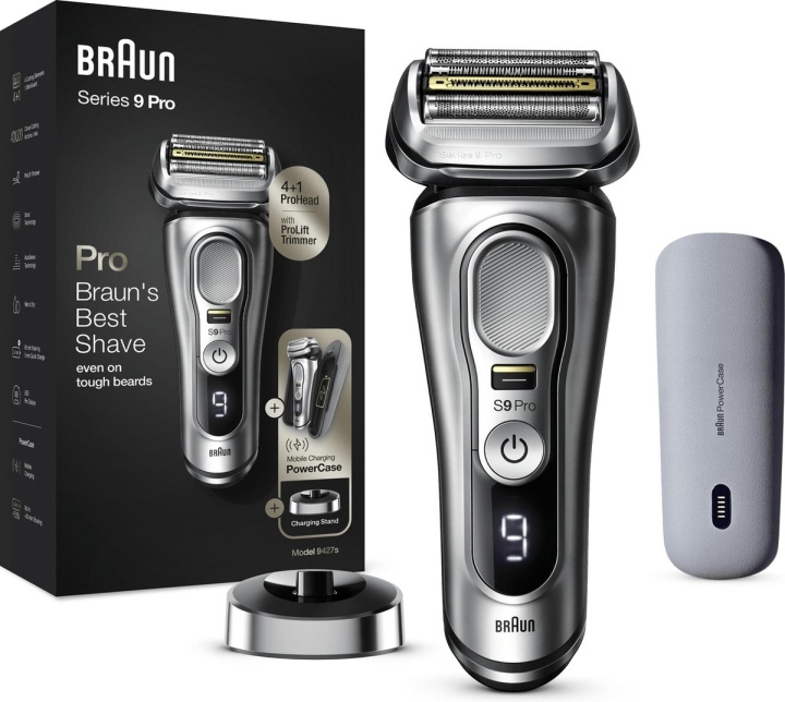 Braun Series 9 Pro 9427s Silver, Barbermaskin, Våt og tørr i gruppen HELSE OG SKJØNNHET / Hår & styling / Barbering og trimming / Barbermaskiner hos TP E-commerce Nordic AB (C61924)