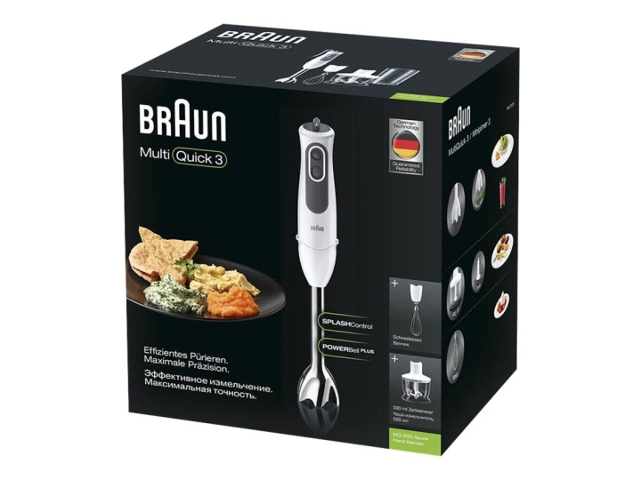 Braun Multiquick 3 MQ 3135 Stavmikser, Turbo-funksjon Hvit/grå i gruppen HJEM, HUS OG HAGE / Husholdningsapparater / Matprosessorer og kjøkkenassistenter / Stavmiksere hos TP E-commerce Nordic AB (C62069)