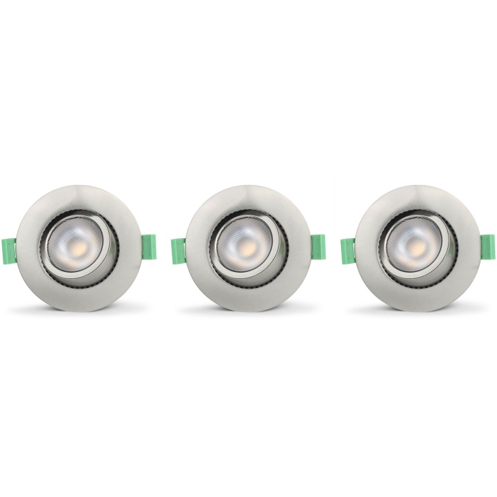 Llitt Ellen Innfelt downlight Dim-to-Warm 520lm IP65 3-pak børstet stål i gruppen Elektronikk / Lys / Taklamper hos TP E-commerce Nordic AB (C62141)