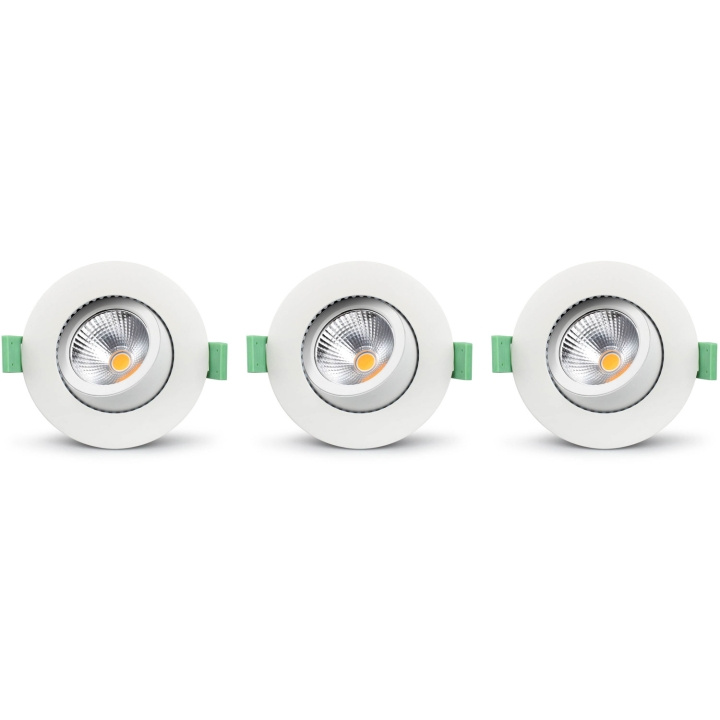 Llitt Lisa Dimbar Infälld downlight 3000K 600lm IP65 3-pack Vit i gruppen Elektronikk / Lys / Taklamper hos TP E-commerce Nordic AB (C62143)