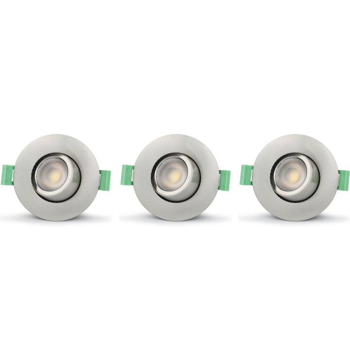 Llitt Sanna dimbar innfelt downlight 3000K/4000K 520lm IP65 3-pk børstet stål i gruppen Elektronikk / Lys / Taklamper hos TP E-commerce Nordic AB (C62149)
