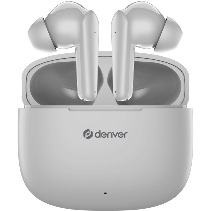 Denver TWE-48GR Ekte trådløse Bluetooth-hodetelefoner med ladeetui i gruppen Elektronikk / Lyd & Bilde / Hodetelefoner & Tilbehør / Hodetelefoner hos TP E-commerce Nordic AB (C62199)