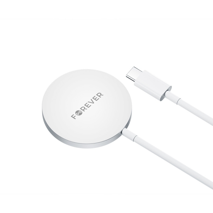Forever MAWC-100 Magnetisk trådløs lader 15W, grå i gruppen SMARTTELEFON & NETTBRETT / Ladere og Kabler / Trådløs lader QI hos TP E-commerce Nordic AB (C62400)