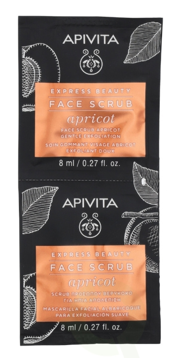 Apivita Express Beauty Face Scrub Set 16 ml 2x8ml - Apricot i gruppen HELSE OG SKJØNNHET / Hudpleie / Ansikt / Skrubb/peeling hos TP E-commerce Nordic AB (C62428)