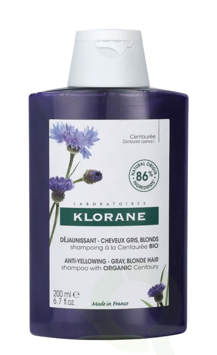 Klorane Anti-Yellowing Shampoo With Centaury 200 ml Gray, Blond Hair i gruppen HELSE OG SKJØNNHET / Hår & styling / Hårpleie / Sjampo hos TP E-commerce Nordic AB (C62473)