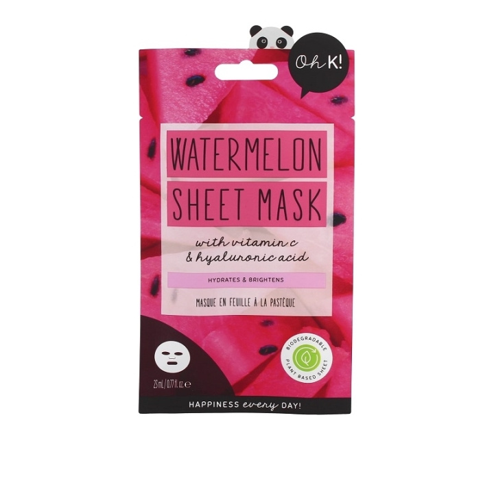Oh K! Hydrating Watermelon Sheet Mask med hyaluronsyre i gruppen HELSE OG SKJØNNHET / Hudpleie / Ansikt / Masker hos TP E-commerce Nordic AB (C62491)