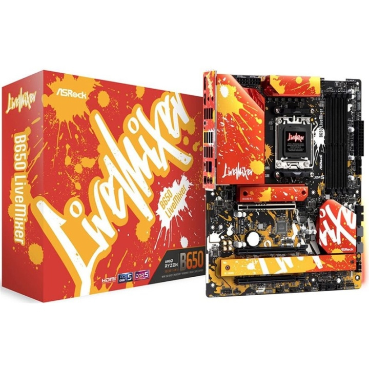 ASRock B650 LiveMixer (Motherboard, AMD AM5, 90-MXBJ50-A0UAYZ) i gruppen Datautstyr / PC-Komponenter / Hovedkort hos TP E-commerce Nordic AB (C62516)