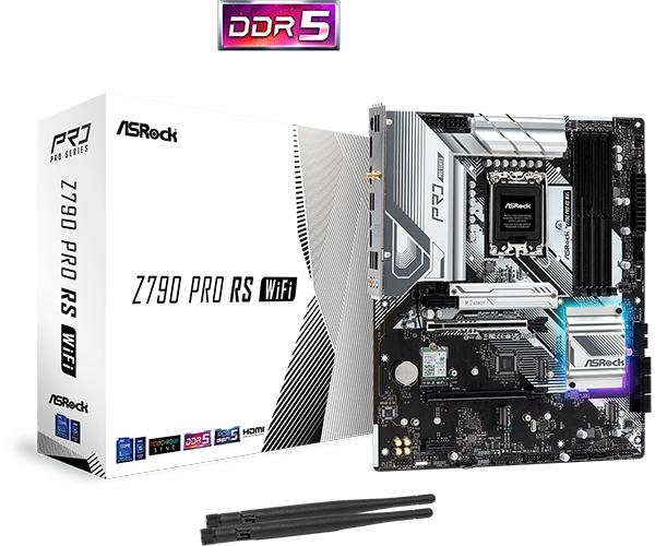 ASRock Z790 PRO RS Wi-Fi - DDR5 i gruppen Datautstyr / PC-Komponenter / Hovedkort hos TP E-commerce Nordic AB (C62532)