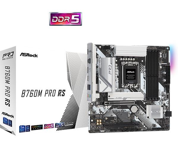 ASRock B760M Pro RS, mATX DDR5 LGA1700 i gruppen Datautstyr / PC-Komponenter / Hovedkort hos TP E-commerce Nordic AB (C62555)