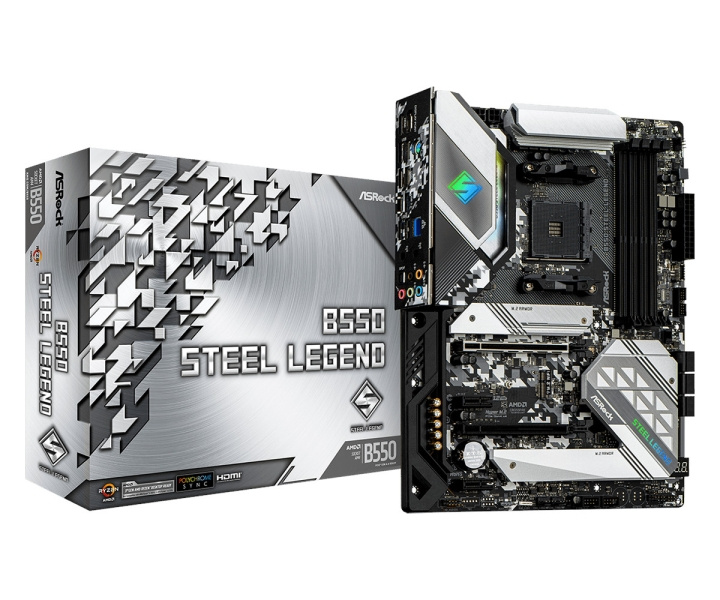 ASRock B550 Steel Legend ATX AM4 AMD B550 i gruppen Datautstyr / PC-Komponenter / Hovedkort hos TP E-commerce Nordic AB (C62629)