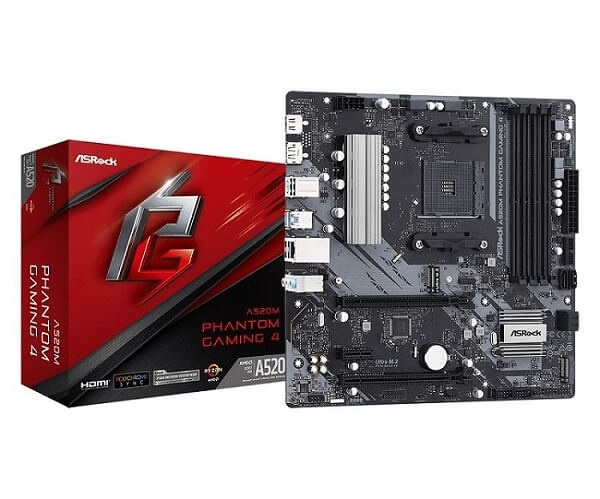 ASROCK A520M Phantom Gaming 4 - mATX - A520 - AM4 - Hovedkort i gruppen Datautstyr / PC-Komponenter / Hovedkort hos TP E-commerce Nordic AB (C62648)