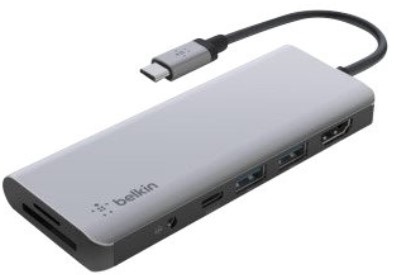 Belkin CONNECT USB-C 7-i-1 Multiport Adapter-dokkstasjon i gruppen Datautstyr / Bærbare datamaskiner og tilbehør / Dokkingstasjoner hos TP E-commerce Nordic AB (C62650)