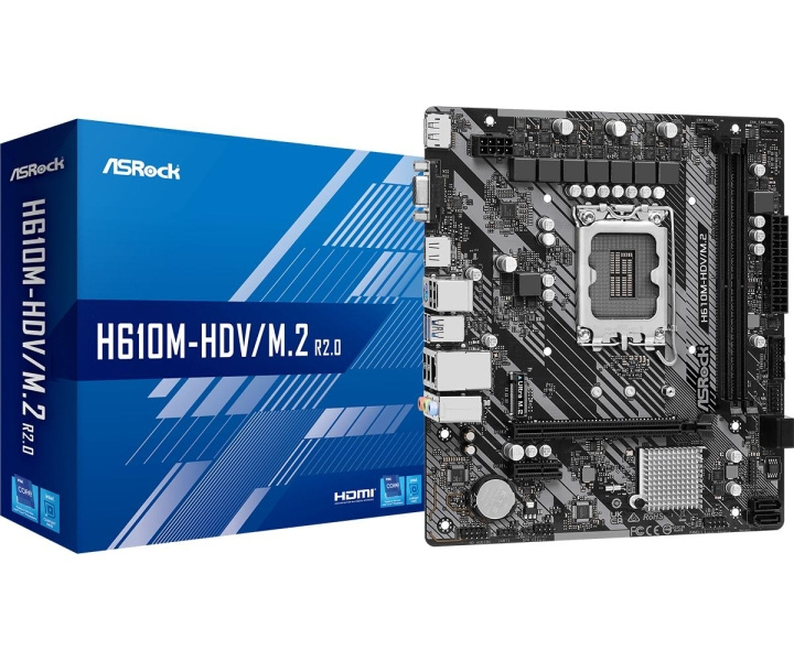 ASRock H610M-HDV/M.2 R2.0 Micro-ATX LGA1700 i gruppen Datautstyr / PC-Komponenter / Hovedkort hos TP E-commerce Nordic AB (C62678)