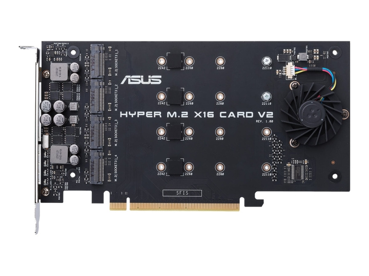 Asus HYPER M.2 X16 CARD V2-grensesnittadapter i gruppen Datautstyr / PC-Komponenter / Harddisker / Adaptere og tilbehør hos TP E-commerce Nordic AB (C62682)