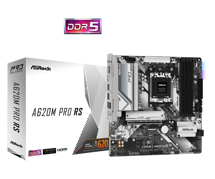 ASRock A620M PRO RS - mATX AM5 i gruppen Datautstyr / PC-Komponenter / Hovedkort hos TP E-commerce Nordic AB (C62693)