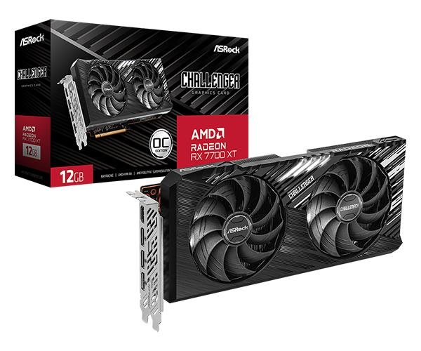 ASRock Challenger Radeon RX 7700 XT 12GB OC 12GB i gruppen Datautstyr / PC-Komponenter / Skjermkort hos TP E-commerce Nordic AB (C62707)