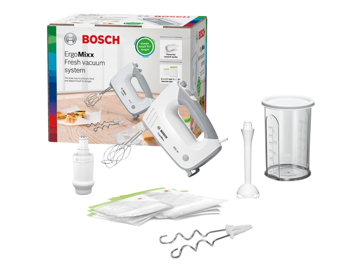 Bosch ErgoMixx MFQ364V0 Handmixer Turbofunktion Vit i gruppen HJEM, HUS OG HAGE / Husholdningsapparater / Matprosessorer og kjøkkenassistenter / Miksere og blendere hos TP E-commerce Nordic AB (C62711)