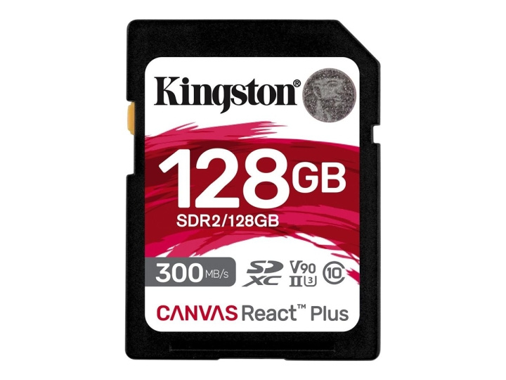Kingston Canvas React Plus SDXC UHS-II minnekort 128 GB 300 MB/s i gruppen Elektronikk / Lagringsmedia / Minnekort / MicroSD/HC/XC hos TP E-commerce Nordic AB (C63030)