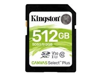 Kingston Canvas Select Plus SDXC 512GB 100MB/s i gruppen Elektronikk / Lagringsmedia / Minnekort / MicroSD/HC/XC hos TP E-commerce Nordic AB (C63130)
