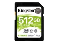 Kingston Canvas Select Plus SDXC 512 GB 100 MB/s i gruppen Elektronikk / Lagringsmedia / Minnekort / MicroSD/HC/XC hos TP E-commerce Nordic AB (C63130)