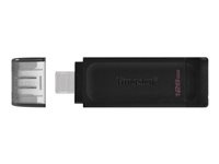 Kingston DataTraveler 70 128GB USB-C 3.2 Gen 1 Svart i gruppen Elektronikk / Lagringsmedia / USB-Pinner / USB 3.2 hos TP E-commerce Nordic AB (C63144)