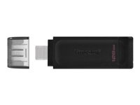 Kingston DataTraveler 70 128 GB USB-C 3.2 Gen 1 svart i gruppen Elektronikk / Lagringsmedia / USB-Pinner / USB 3.2 hos TP E-commerce Nordic AB (C63144)