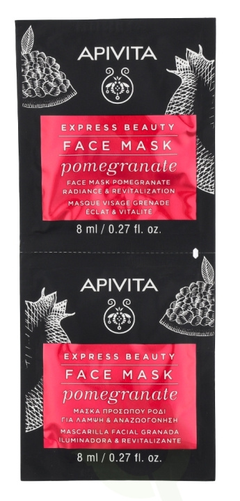 Apivita Express Beauty Face Mask Set 16 ml 2x8ml - Pomegrante i gruppen HELSE OG SKJØNNHET / Hudpleie / Ansikt / Masker hos TP E-commerce Nordic AB (C63428)