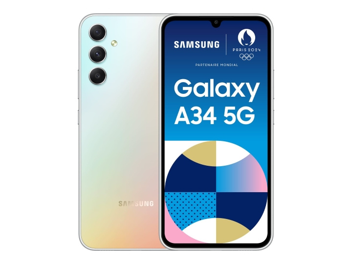 Samsung Galaxy A34 5G 6.6 128GB Silver i gruppen SMARTTELEFON & NETTBRETT / Mobiltelefoner & smartphones hos TP E-commerce Nordic AB (C63565)