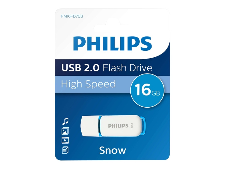 Philips FM16FD70B Snow edition 2.0 16 GB USB 2.0 blåhvit i gruppen Elektronikk / Lagringsmedia / USB-Pinner / USB 2.0 hos TP E-commerce Nordic AB (C63658)