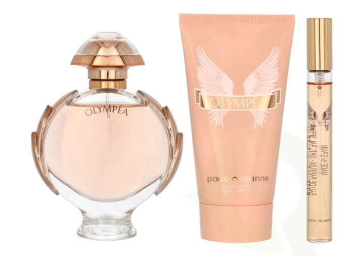 Paco Rabanne Olympea Giftset 135 ml Edp Spray 50ml/Travel Spray 10ml/Body Lotion 75ml i gruppen HELSE OG SKJØNNHET / Gavesett / Gavesett for henne hos TP E-commerce Nordic AB (C64046)