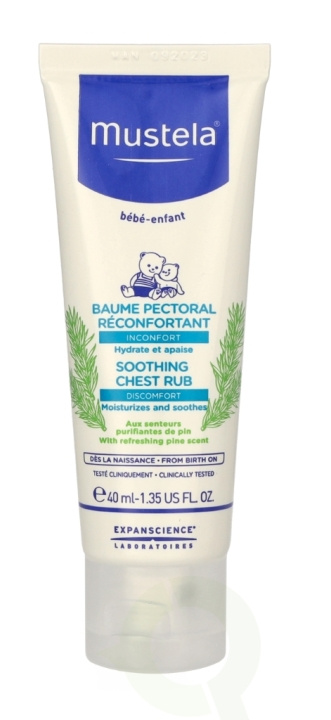 Mustela Bebe Soothing Chest Rub Cream 40 ml i gruppen LEKER, BARN OG BABY / Babyprodukter / Omsorg og hygiene hos TP E-commerce Nordic AB (C64163)