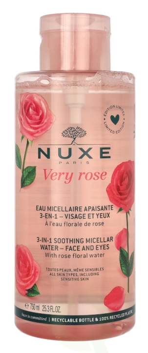 Nuxe Very Rose 3-i-1 beroligende micellarvann 750 ml i gruppen HELSE OG SKJØNNHET / Hudpleie / Ansikt / Rengjøring hos TP E-commerce Nordic AB (C64211)