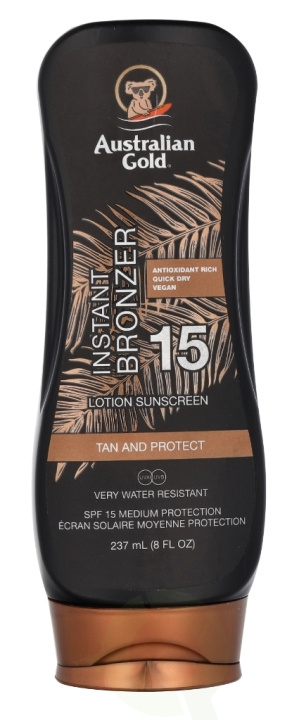 Australian Gold Lotion med øyeblikkelig bronzer SPF15 237 ml i gruppen HELSE OG SKJØNNHET / Hudpleie / Soling / Solkrem hos TP E-commerce Nordic AB (C64352)