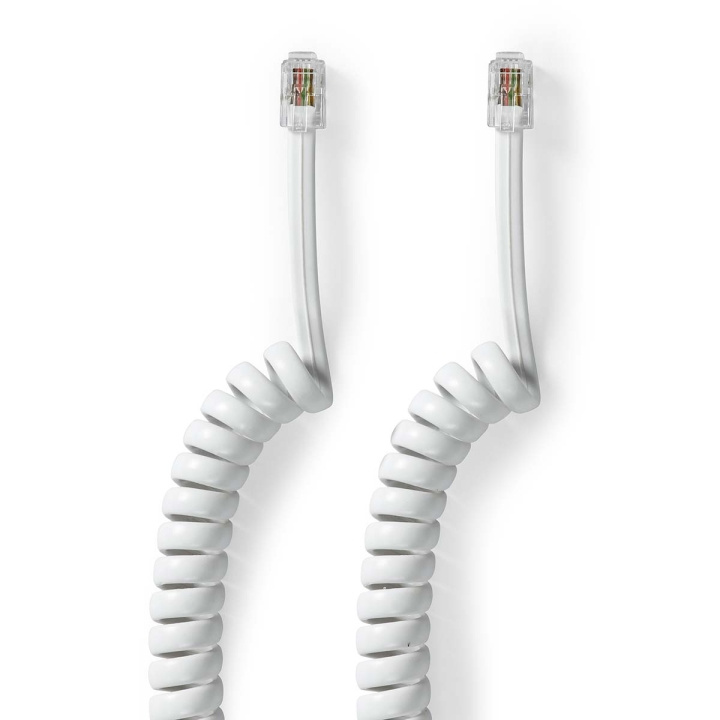 Nedis Telecom Cable | RJ10 Han | RJ10 Han | 2.00 m | Kabelutforming: Opprullet | Kabeltype: RJ10 | Hvit | Boks i gruppen Elektronikk / Lyd & Bilde / Fast telefoni / Bord- og veggtelefoner hos TP E-commerce Nordic AB (C64423)