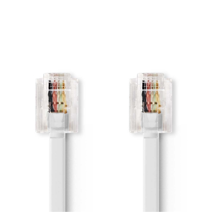 Nedis Telecom Cable | RJ11 Han | RJ11 Han | 10.0 m | Kabelutforming: Flatt | Plettering: Gull belagt | Kabeltype: RJ11 | Hvit i gruppen Elektronikk / Lyd & Bilde / Fast telefoni / Bord- og veggtelefoner hos TP E-commerce Nordic AB (C64424)