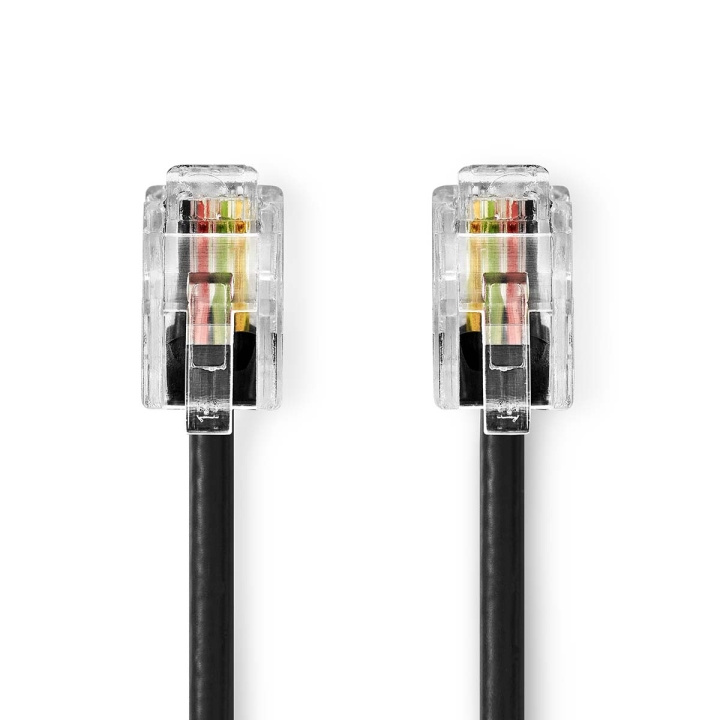 Nedis Telecom Cable | RJ10 Han | RJ10 Han | 5.00 m | Kabelutforming: Opprullet | Kabeltype: RJ10 | Sort | Konvolutt i gruppen Elektronikk / Lyd & Bilde / Fast telefoni / Bord- og veggtelefoner hos TP E-commerce Nordic AB (C64427)