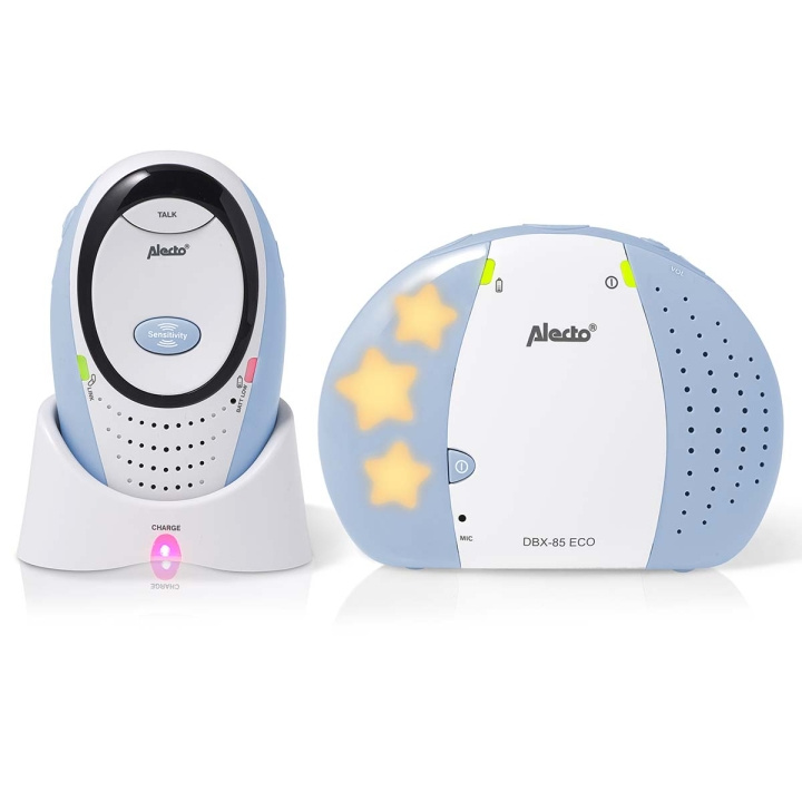 Alecto DBX-85 ECO Full Eco DECT babymonitor hvit/blå i gruppen LEKER, BARN OG BABY / Sikkerhet / Babymonitorer hos TP E-commerce Nordic AB (C64469)