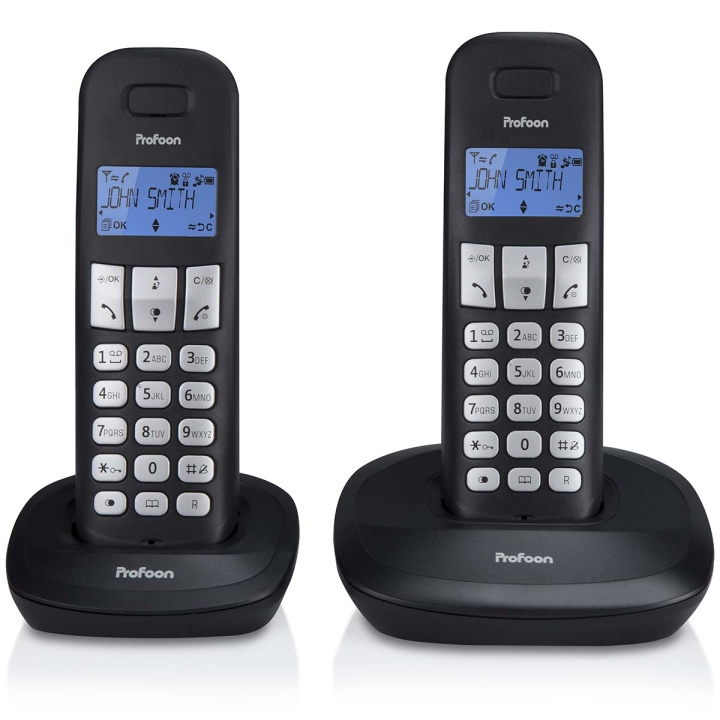 Profoon PDX-1120 DECT telefon med 2 håndsett svart i gruppen Elektronikk / Lyd & Bilde / Fast telefoni / Trådløs Telefoner hos TP E-commerce Nordic AB (C64486)