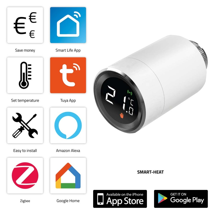 Alecto Smart Zigbee termostatisk radiatorventil i gruppen HJEM, HUS OG HAGE / Smarthus / Smarthussystemer hos TP E-commerce Nordic AB (C64500)