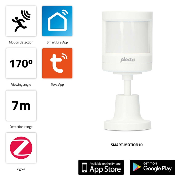 Alecto SMART-MOTION10 Smart Zigbee bevegelsessensor i gruppen HJEM, HUS OG HAGE / Smarthus / Smarthussystemer hos TP E-commerce Nordic AB (C64501)