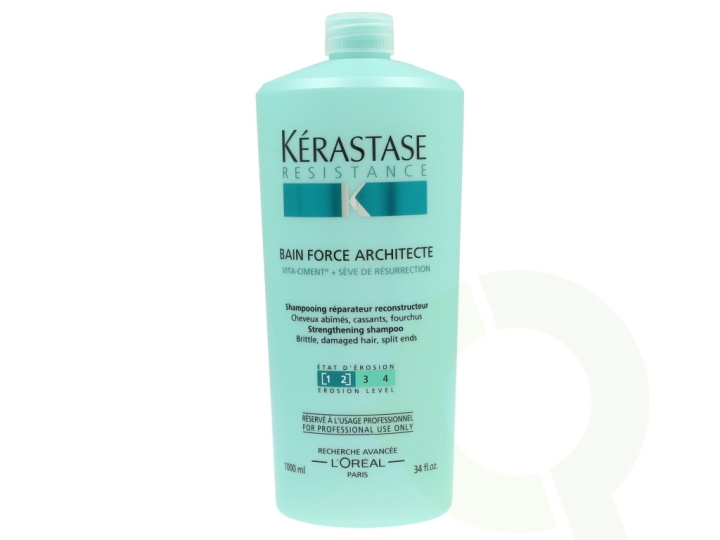 Kerastase Resistance Bain Force Architecte Shampoo 1000 ml Brittle, Damaged Hair, Split Ends i gruppen HELSE OG SKJØNNHET / Hår & styling / Hårpleie / Sjampo hos TP E-commerce Nordic AB (C64691)