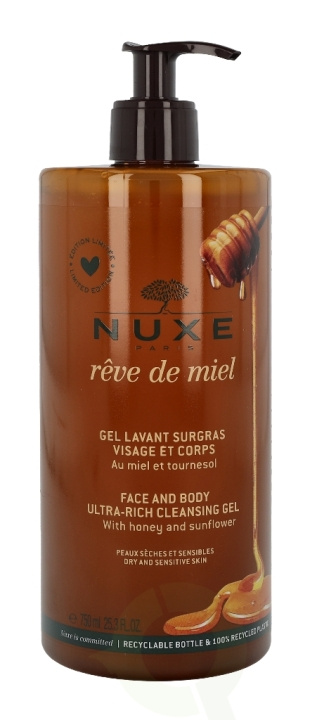 Nuxe Reve De Miel Face And Body Ultra-Rich Cleansing Gel 750 ml i gruppen HELSE OG SKJØNNHET / Hudpleie / Kroppspleie / Bad- og dusjkrem hos TP E-commerce Nordic AB (C64708)