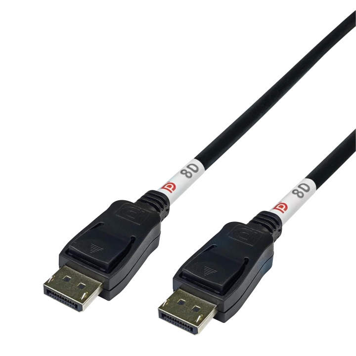 DELTACO DisplayPort cable, DP 2.1, DP80, 0,5m i gruppen Datautstyr / Kabler og adaptere / DisplayPort / Kabler hos TP E-commerce Nordic AB (C64739)