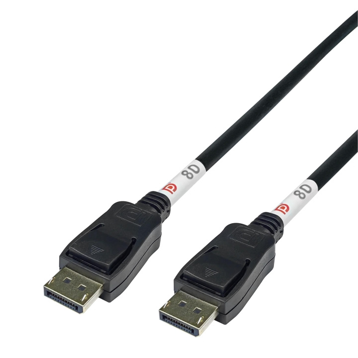 DELTACO DisplayPort cable, DP 2.1, DP80, 1m i gruppen Datautstyr / Kabler og adaptere / DisplayPort / Kabler hos TP E-commerce Nordic AB (C64740)