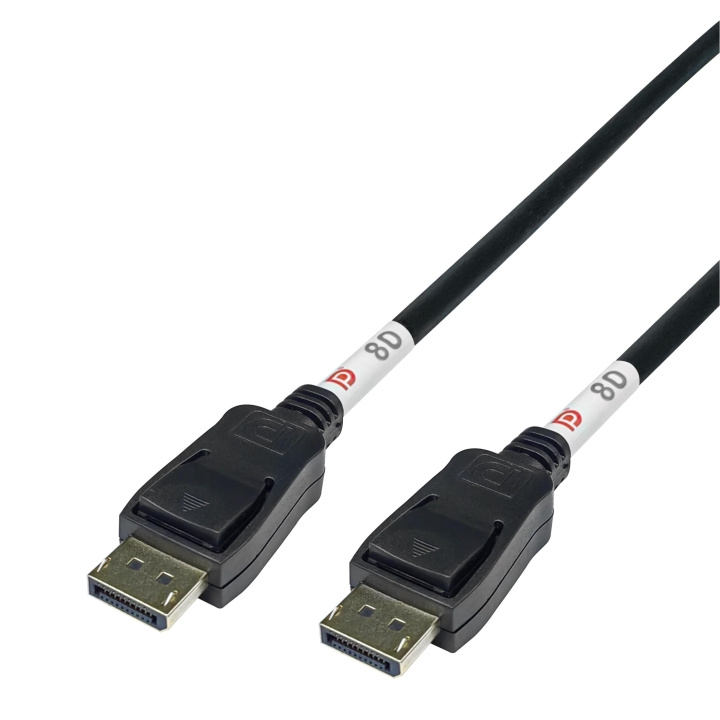 DELTACO DisplayPort-kabel, DP 2.1, DP80, 1 m i gruppen Datautstyr / Kabler og adaptere / DisplayPort / Kabler hos TP E-commerce Nordic AB (C64740)